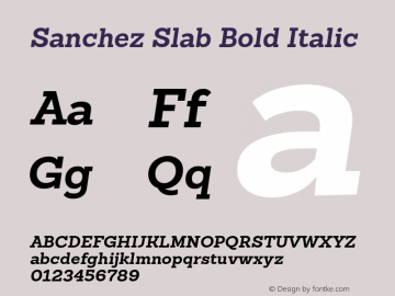 Sanchez Slab Bold Italic 1.000;com.myfonts.latinotype.sanchez-slab.bold-italic.wfkit2.3VRx图片样张