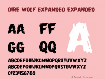 Dire Wolf Expanded Expanded Version 1.0; 2013 Font Sample