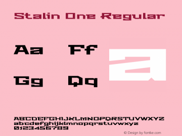 Stalin One Regular Version 3.002; ttfautohint (图片样张