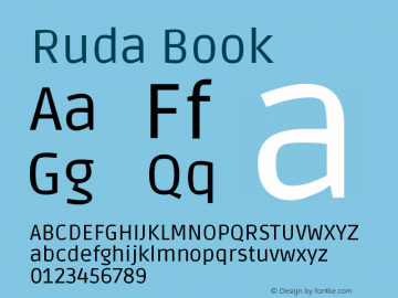 Ruda Book Version 1.002 Font Sample