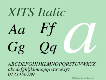 XITS Italic Version 001.001 Font Sample