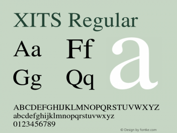 XITS Regular Version 001.001 Font Sample