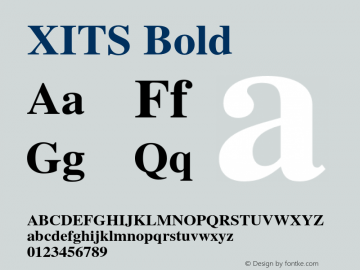XITS Bold Version 001.001 Font Sample
