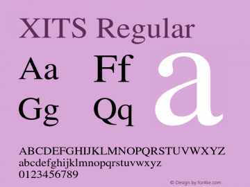 XITS Regular Version 001.003 Font Sample