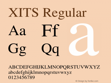 XITS Regular Version 001.005 Font Sample