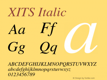 XITS Italic Version 001.005 Font Sample