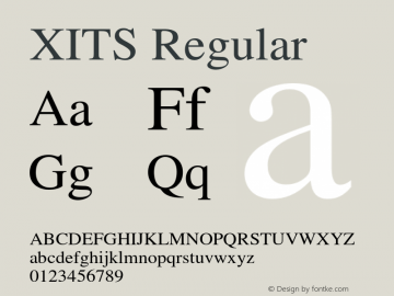 XITS Regular Version 001.006 Font Sample