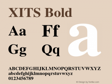 XITS Bold Version 001.006 Font Sample