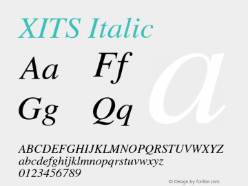 XITS Italic Version 001.006 Font Sample