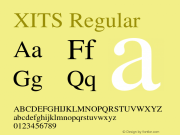 XITS Regular Version 001.006 Font Sample