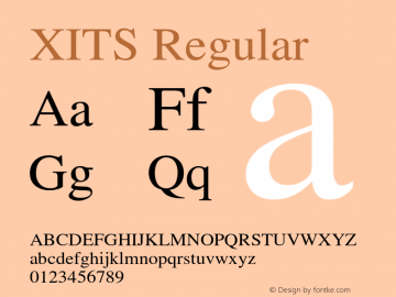 XITS Regular Version 1.010 Font Sample