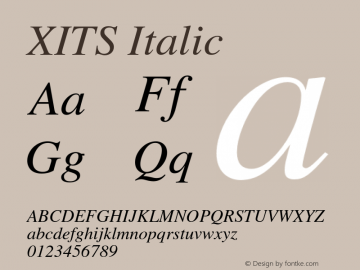 XITS Italic Version 1.011 Font Sample