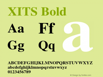 XITS Bold Version 1.011 Font Sample