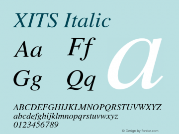 XITS Italic Version 1.013 Font Sample