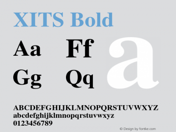 XITS Bold Version 1.013 Font Sample