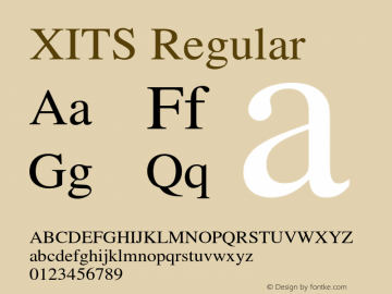 XITS Regular Version 1.013 Font Sample