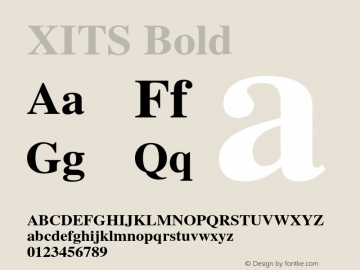 XITS Bold Version 1.103 Font Sample