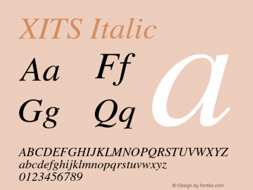 XITS Italic Version 1.103 Font Sample