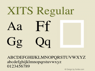 XITS Regular Version 1.104 Font Sample