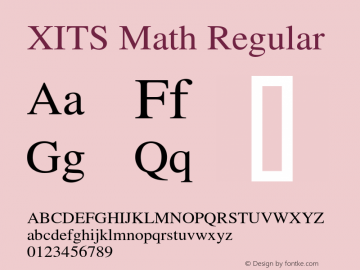 XITS Math Regular Version 1.104图片样张