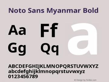Noto Sans Myanmar Bold Version 1.03 Font Sample