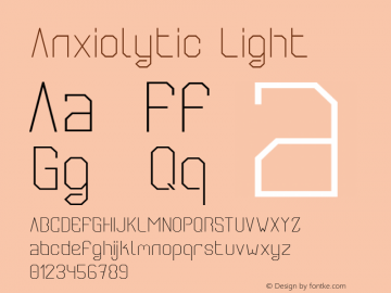 Anxiolytic Light Unknown Font Sample