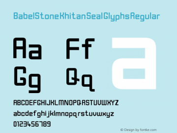 BabelStone Khitan Seal Glyphs Regular Version 1.002 June 20, 2013 Font Sample