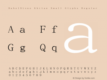 BabelStone Khitan Small Glyphs Regular Version 1.009 Font Sample
