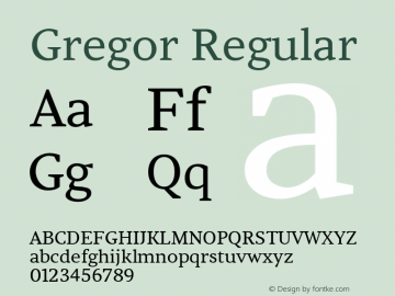 Gregor Regular Version 1.000 Font Sample