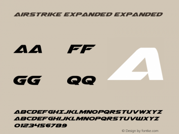 Airstrike Expanded Expanded Version 1.0; 2013 Font Sample