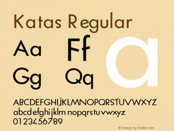 Katas Regular Version 1.000 Font Sample