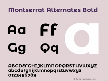 Montserrat Alternates Bold Version 2.001图片样张