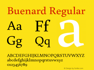 Buenard Regular Version 1.001 2011图片样张