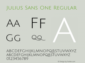 Julius Sans One Regular Version 1.001图片样张