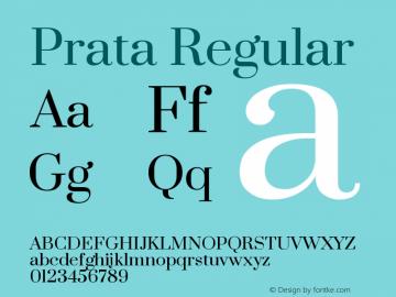 Prata Regular Version 1.010 Font Sample