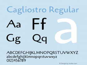 Cagliostro Regular Version 1.0 Font Sample