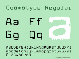 Cuomotype Regular Macromedia Fontographer 4.1 2/26/98 Font Sample