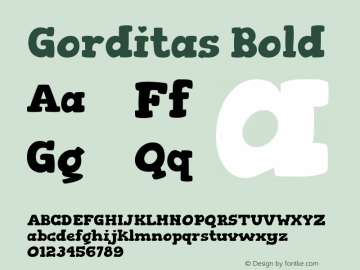Gorditas Bold Version 001.001 Font Sample