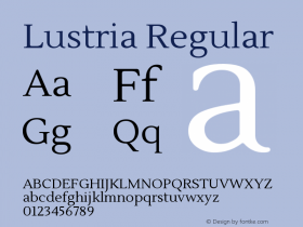 Lustria Regular Version 001.001 Font Sample