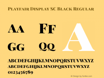 Playfair Display SC Black Regular Version 1.005;PS 001.005;hotconv 1.0.70;makeotf.lib2.5.58329图片样张