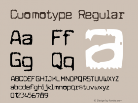 Cuomotype Regular Version 2.000 2004 Font Sample