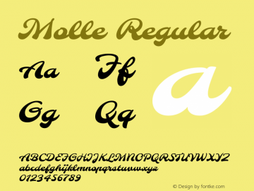 Molle Regular Version 1.002 Font Sample