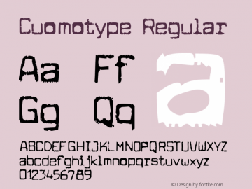 Cuomotype Regular Version 3.001 Font Sample