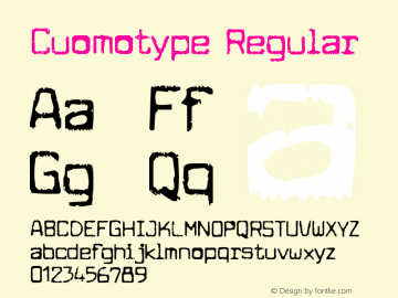 Cuomotype Regular Version 4.000 Font Sample