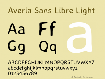 Averia Sans Libre Light Version 1.001 Font Sample