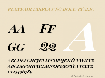 Playfair Display SC Bold Italic Version 1.005;PS 001.005;hotconv 1.0.70;makeotf.lib2.5.58329 Font Sample