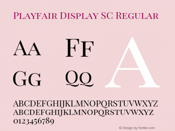 Playfair Display SC Regular Version 1.003;PS 001.003;hotconv 1.0.70;makeotf.lib2.5.58329 Font Sample