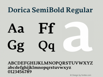 Dorica SemiBold Regular Unknown图片样张