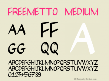 freemetto Medium Version 001.000 Font Sample