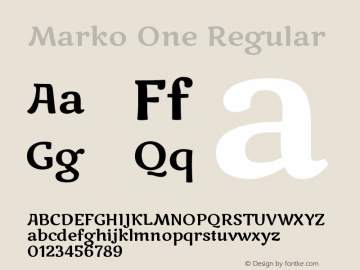 Marko One Regular Version 1.003 Font Sample